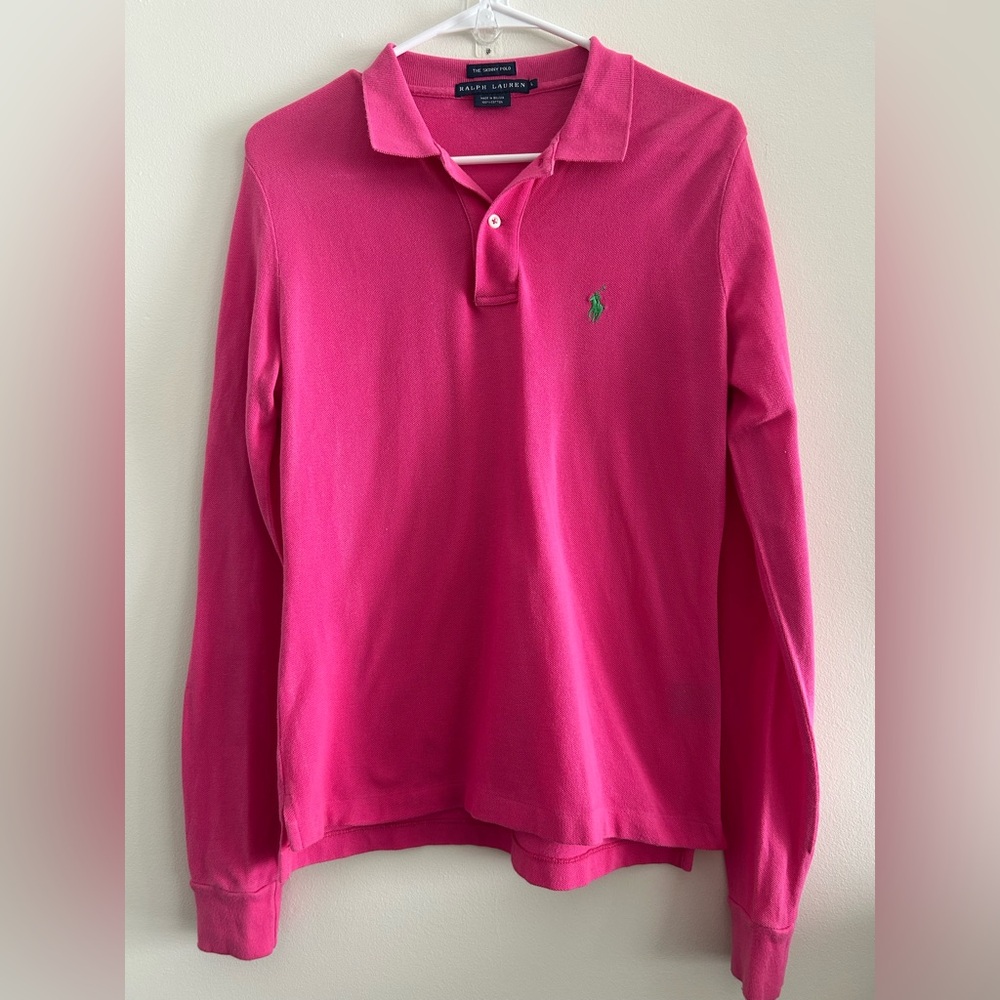 Ralph Lauren Pink Long Sleeve Polo Shirt